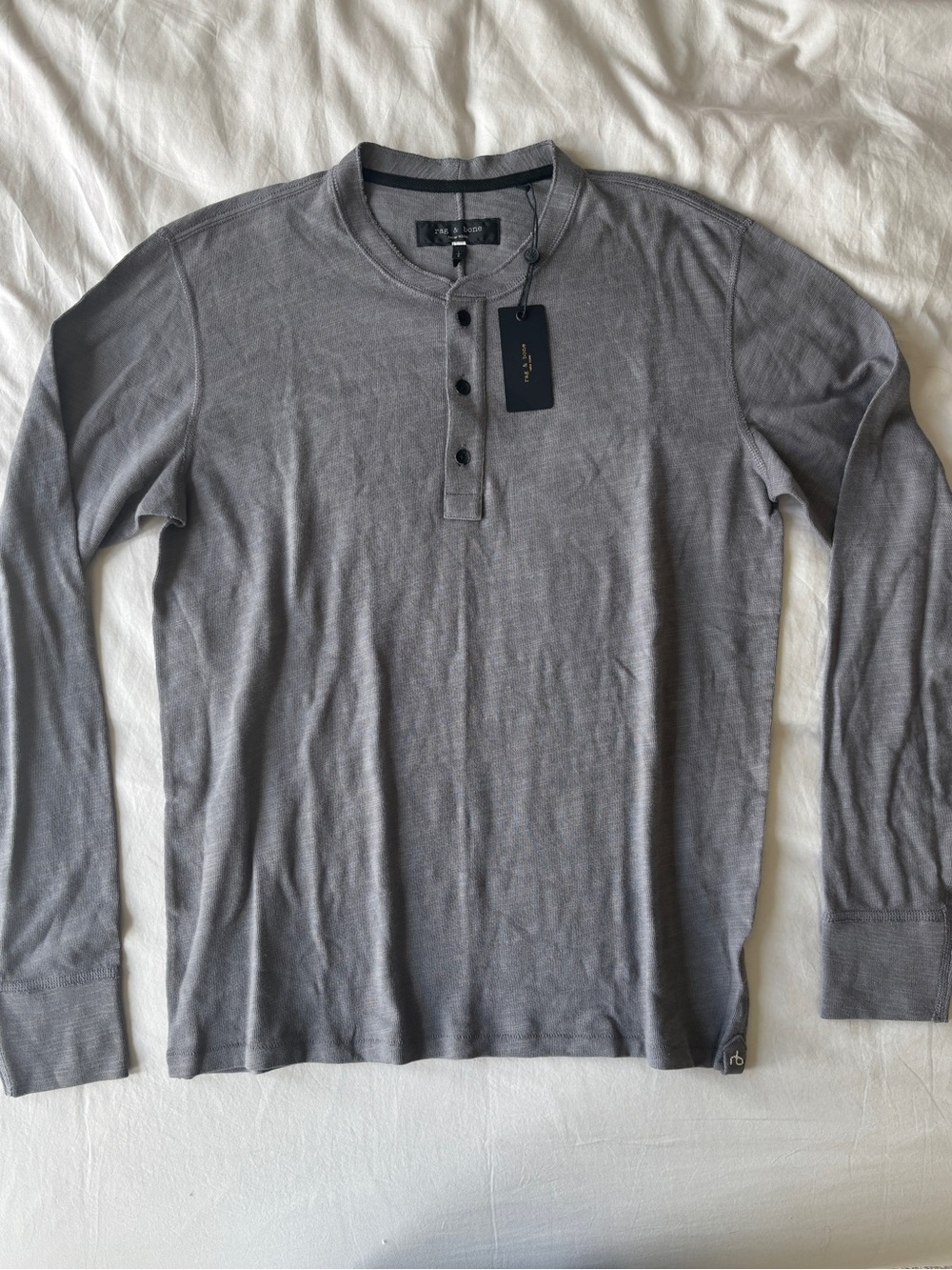 Rag & Bone Classic Flame Henley – Dark Grey – Size Large – NWT